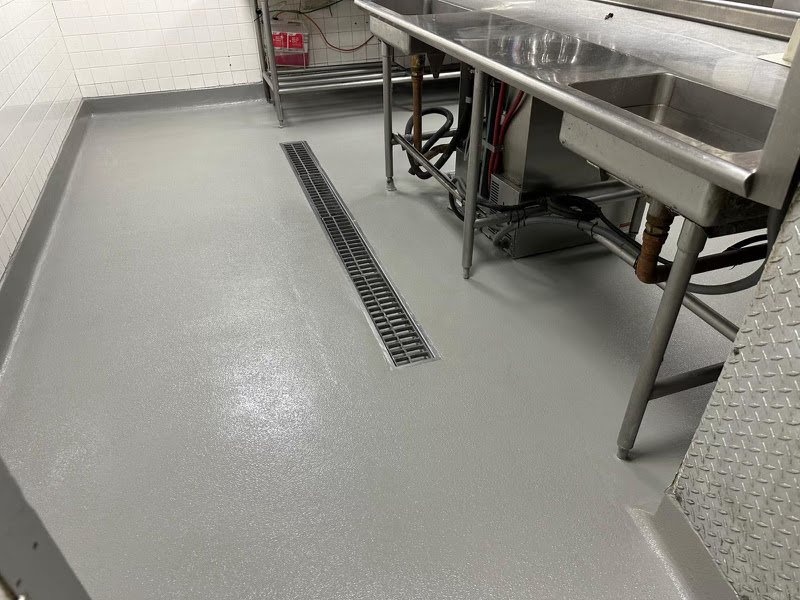 Restaurant urethane concrete floor